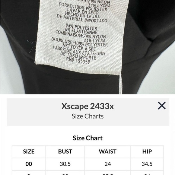 Xscape Black High/Low Flounce Midi Dress 6P. Never Worn - Picture 9 of 9